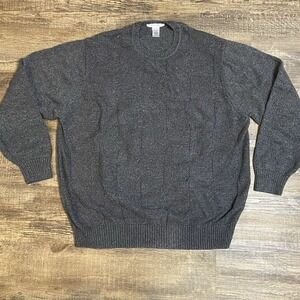 Geoffrey Beene‎ Sweater Geometric Knit Crewneck Men's 2XL Gray Texture Cozy Core